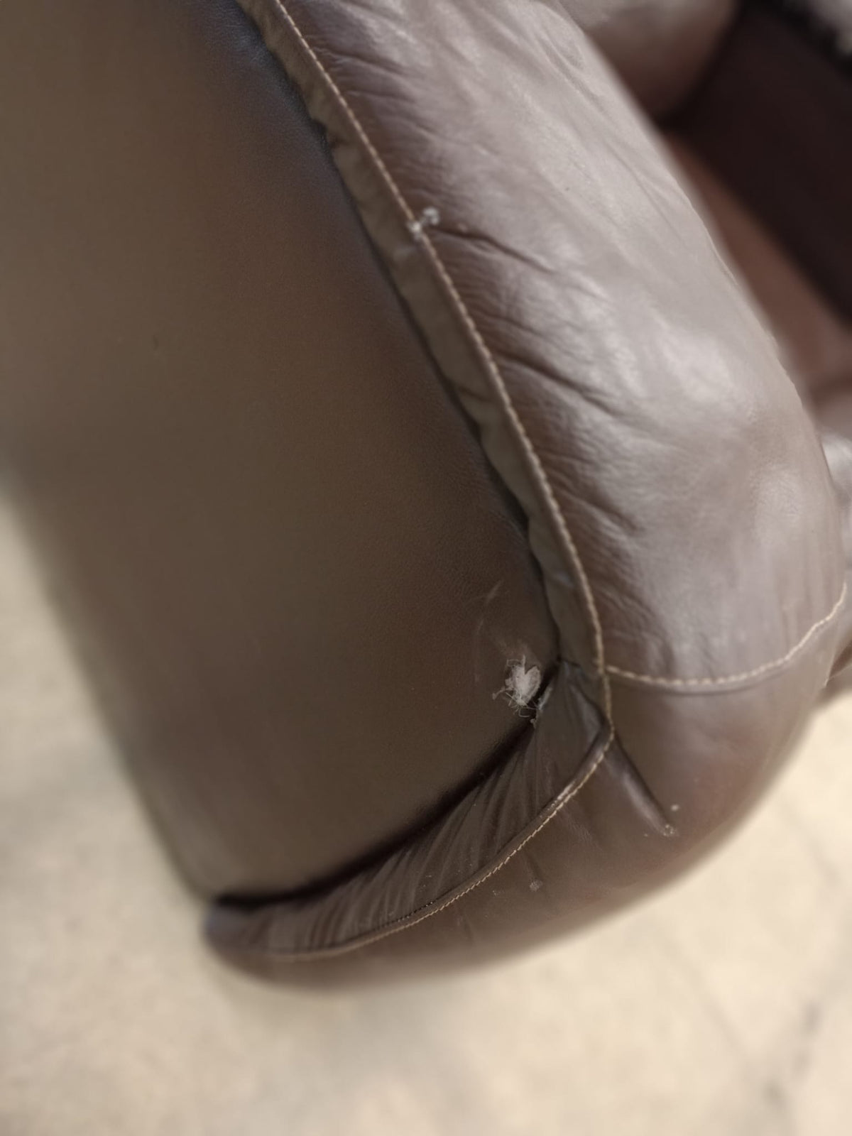 Dark Brown Faux Leather Power Recliner