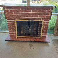 54.5"W Electric Fireplace and Faux Brick Mantle
