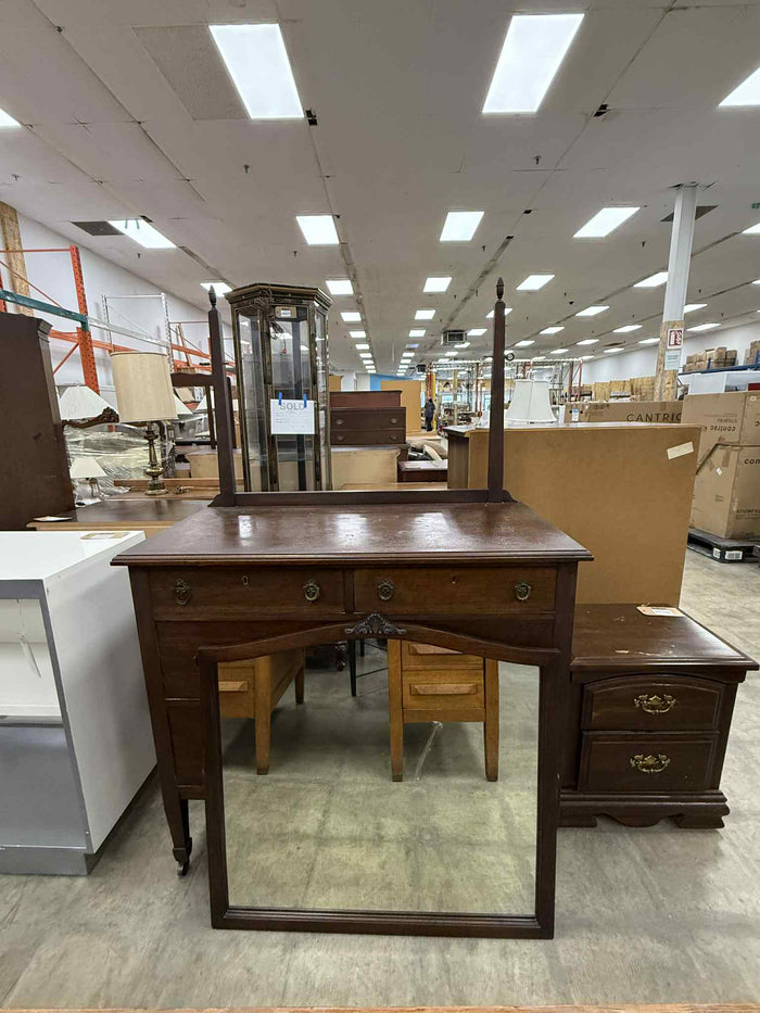 Vintage Style Dresser with Matching Mirror