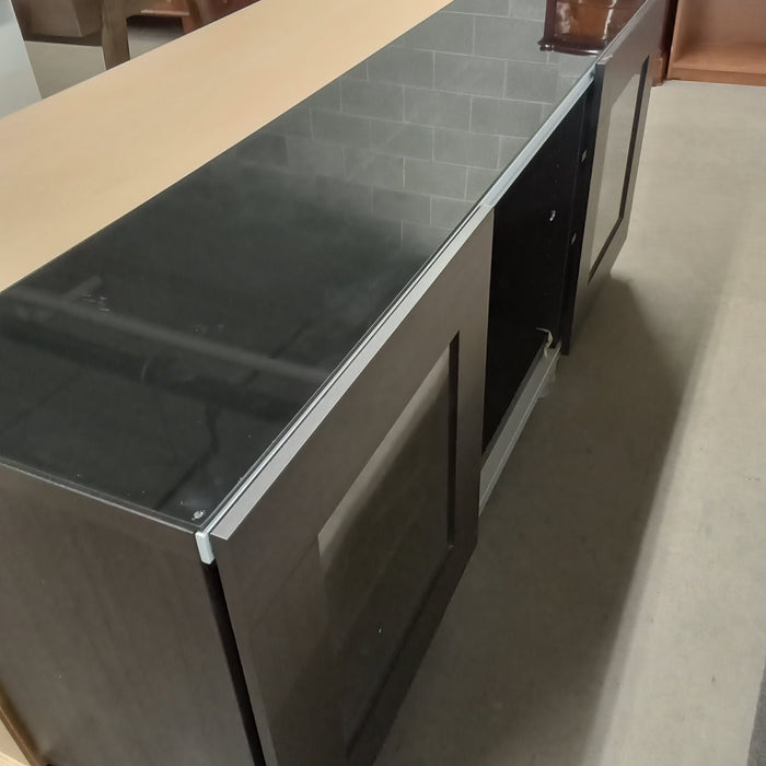 71"W TV Stand with Storage in Black