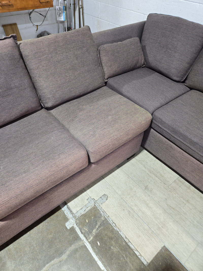 Dark Grey L-Shaped Fabric Sectional Sofa