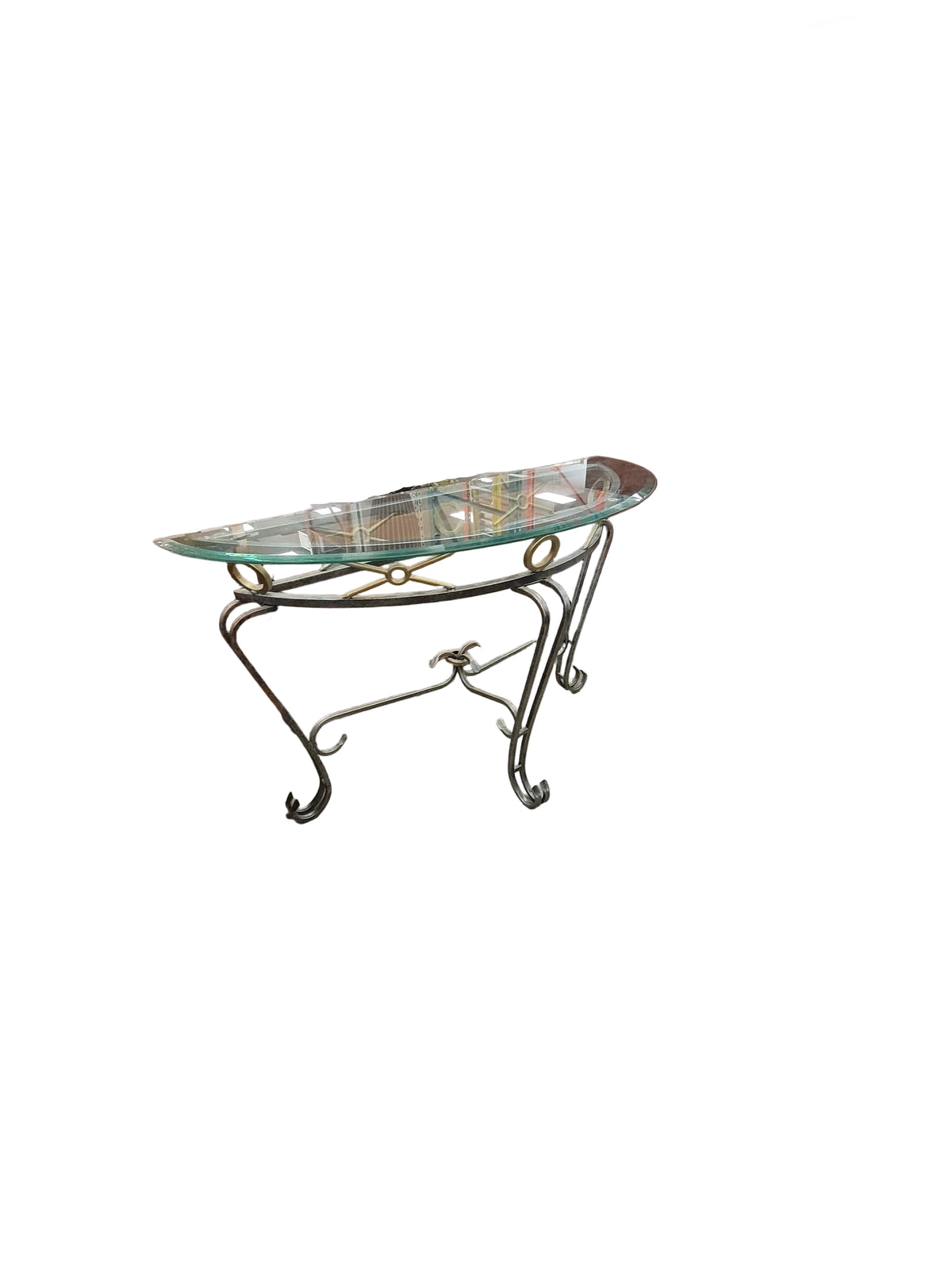 Demi-Lune Glass Top Table