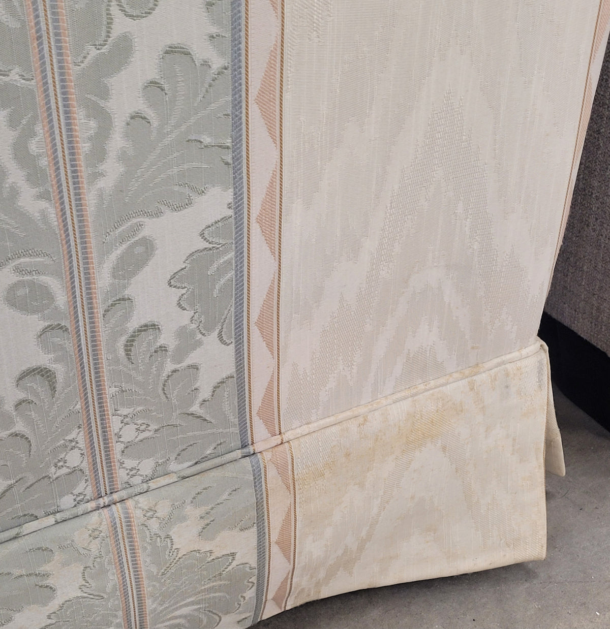 Cream And Light Green Striped 3-Seater