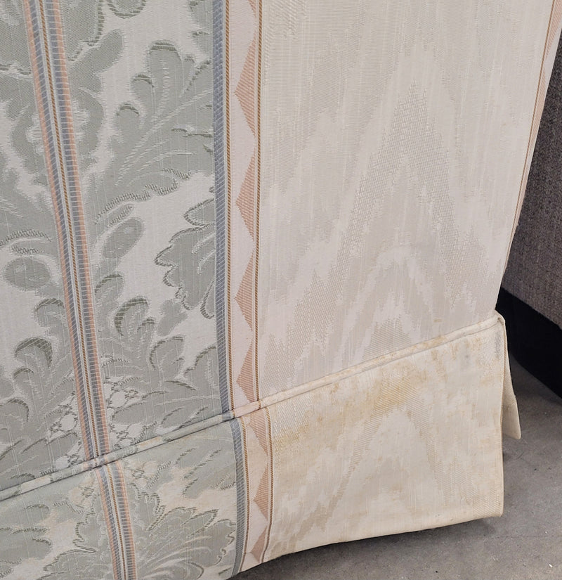 Cream And Light Green Striped 3-Seater