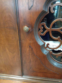 47"W Two-Piece Antique Cabinet