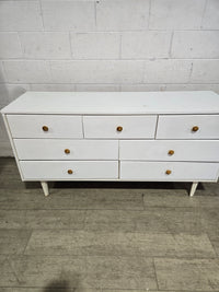 White Dresser With Wooden Knobs