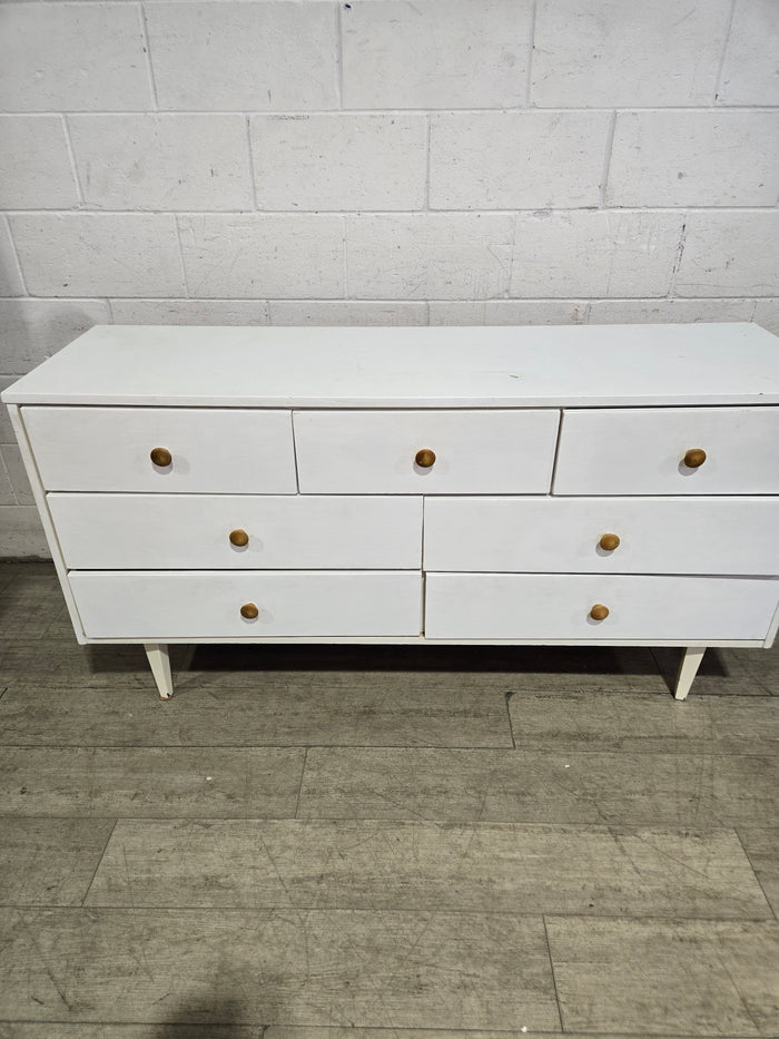 White Dresser With Wooden Knobs