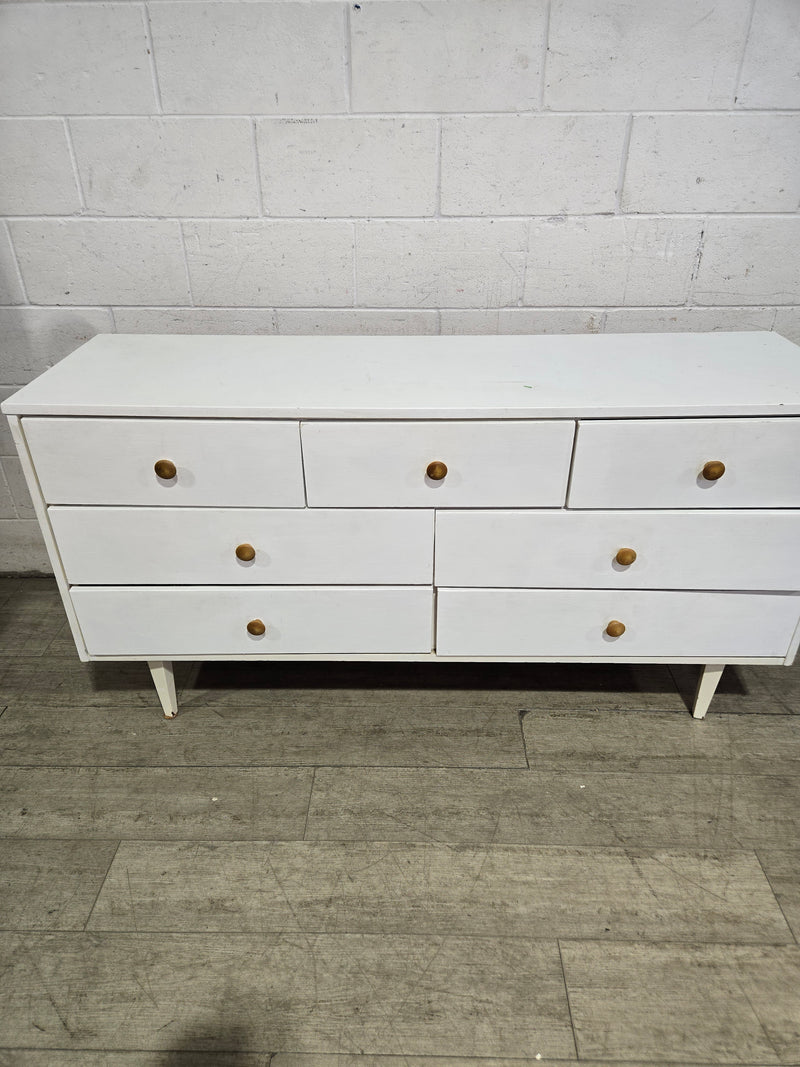 White Dresser With Wooden Knobs