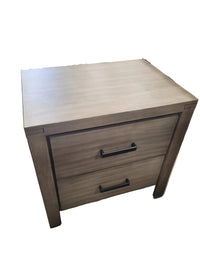 Modern 2 Drawer Nightstand W/Wood Grain Finish