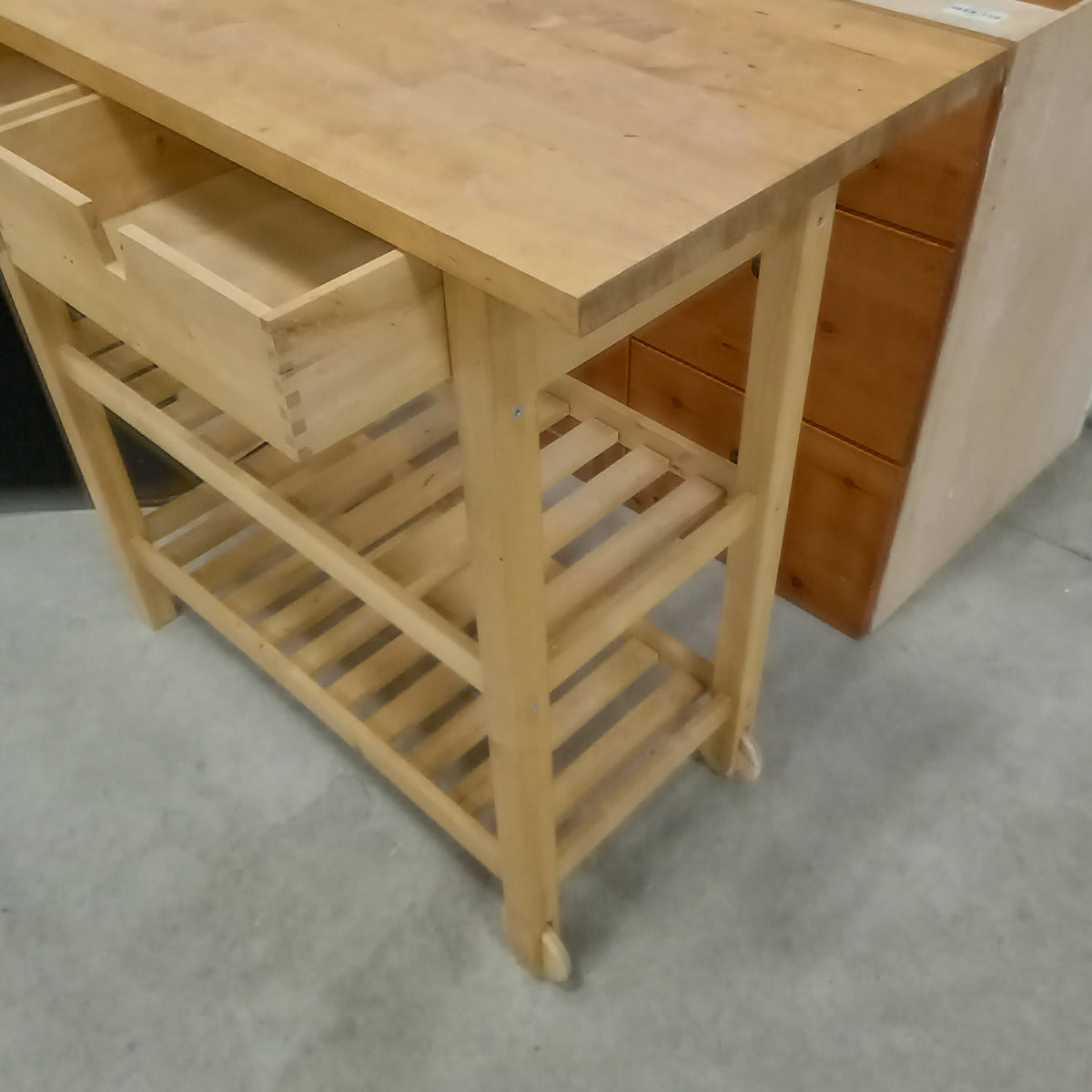 39.5"W Pine Kitchen Cart