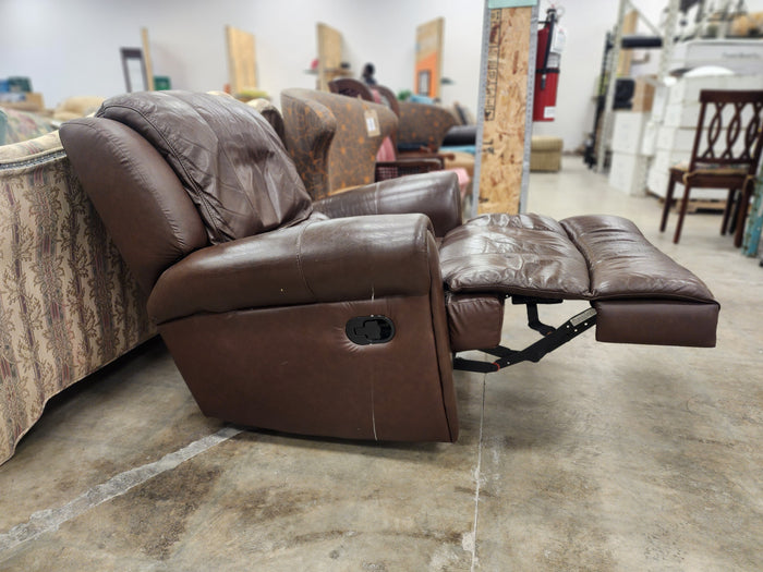 Dark Brown Leather Rocking Recliner