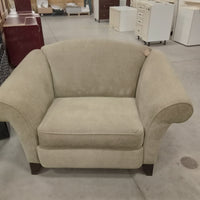 53"W Beige Fabric Armchair