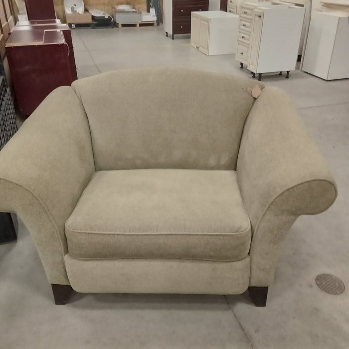 53"W Beige Fabric Armchair