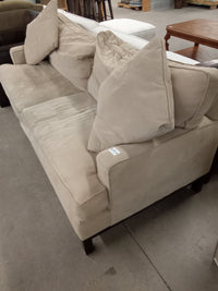 82"W Beige Love Seat in Velour