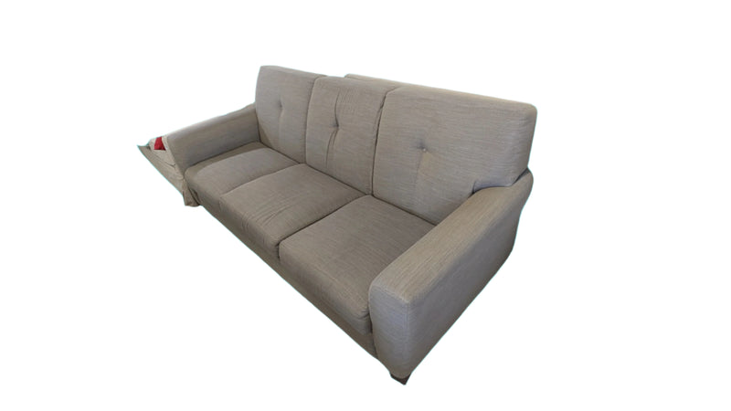 83"W Brown Fabric Sofa