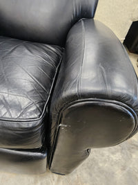 Black Faux Leather Reclining Armchair