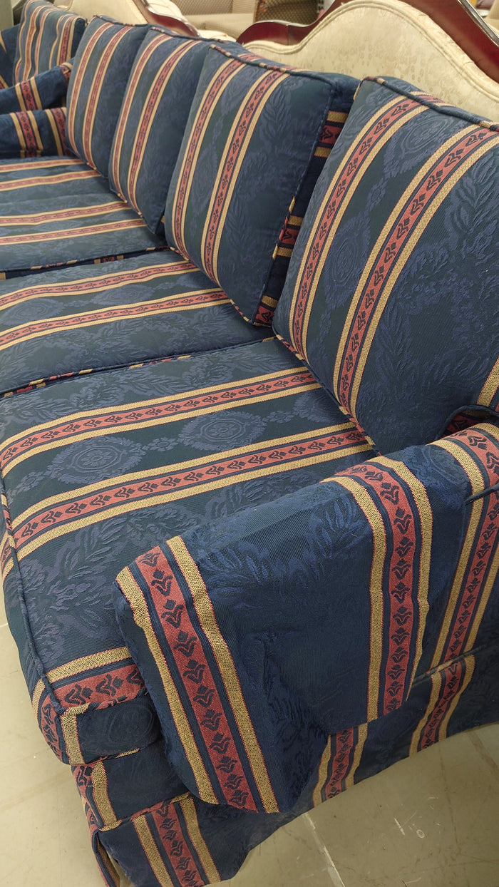 Navy Blue Fabric 4 Seater Sofa