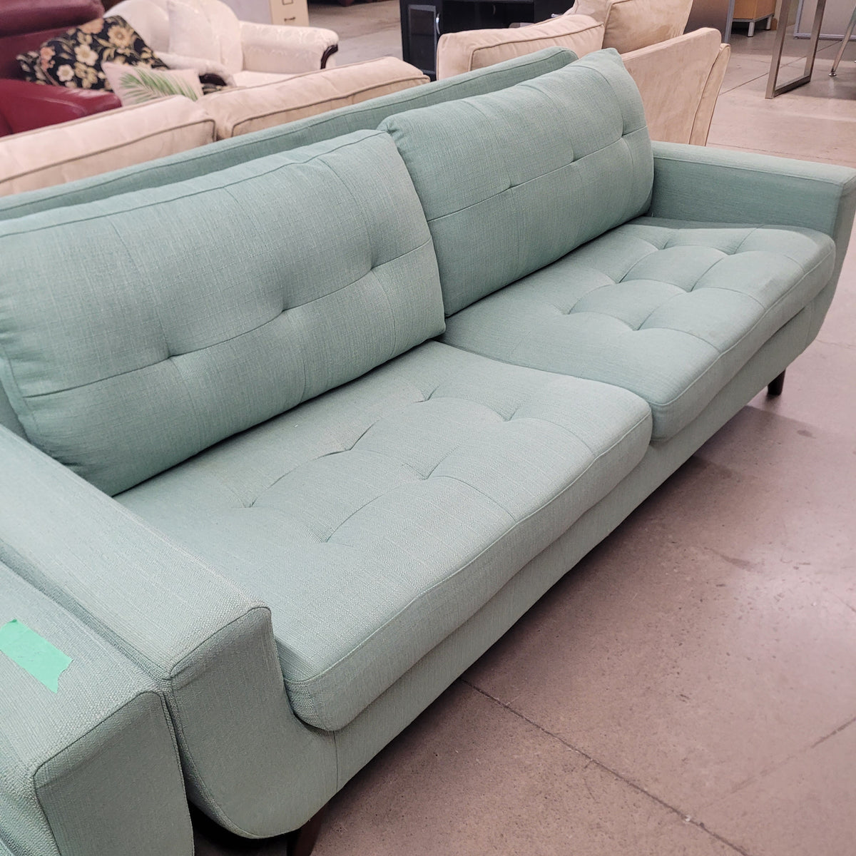 84"W 3-Seat Sofa in Seafoam Green
