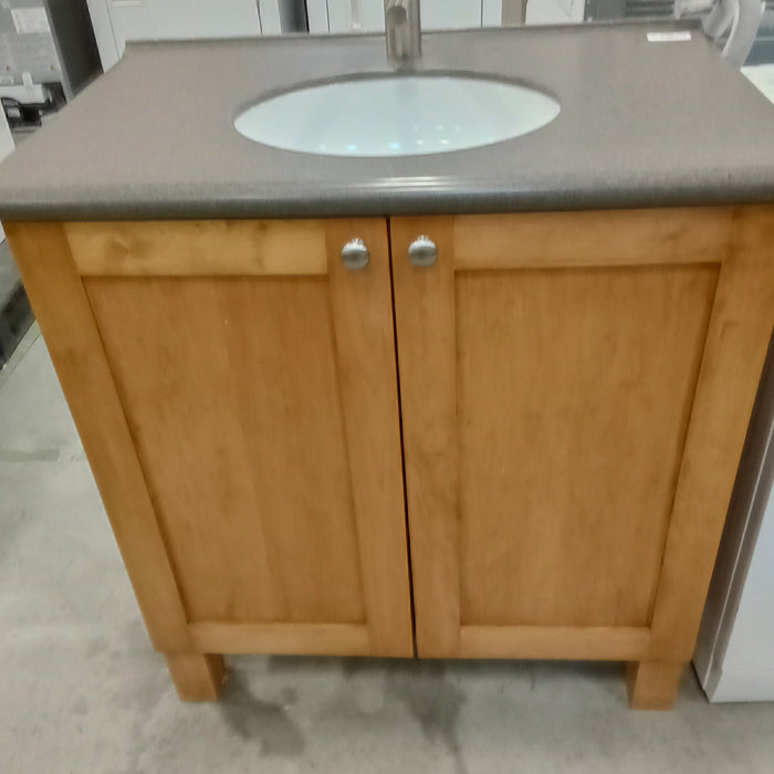 34"W Bathroom Vanity with Stone Top and Sink