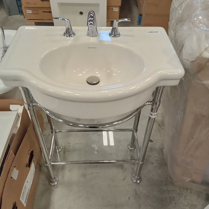 27"W Bathroom Sink on Chrome Frame