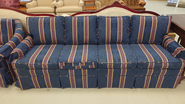 Navy Blue Fabric 4 Seater Sofa