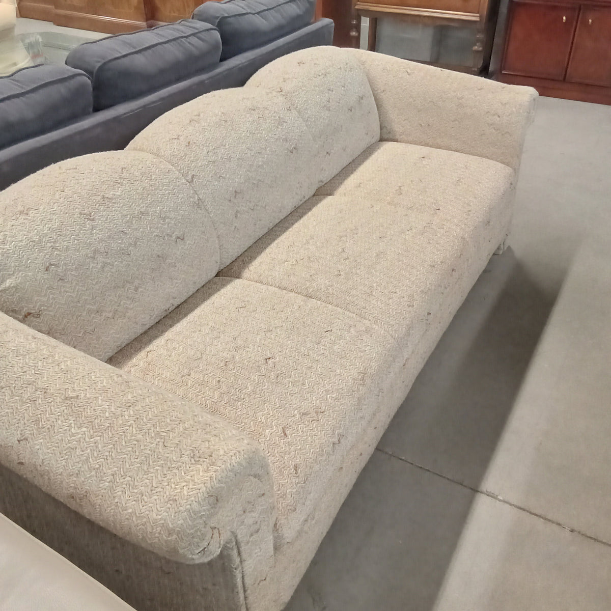 84"W 3-Seat Sofa in Beige Fabric