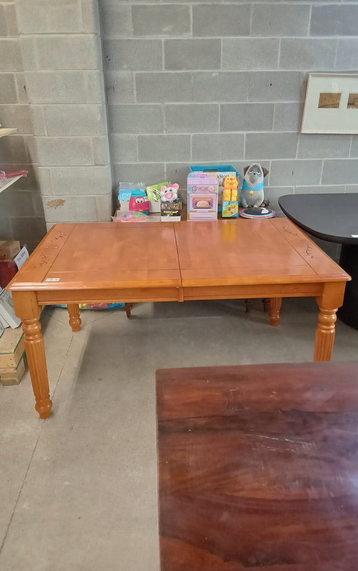 60"W Wood Dining Table with Leaf