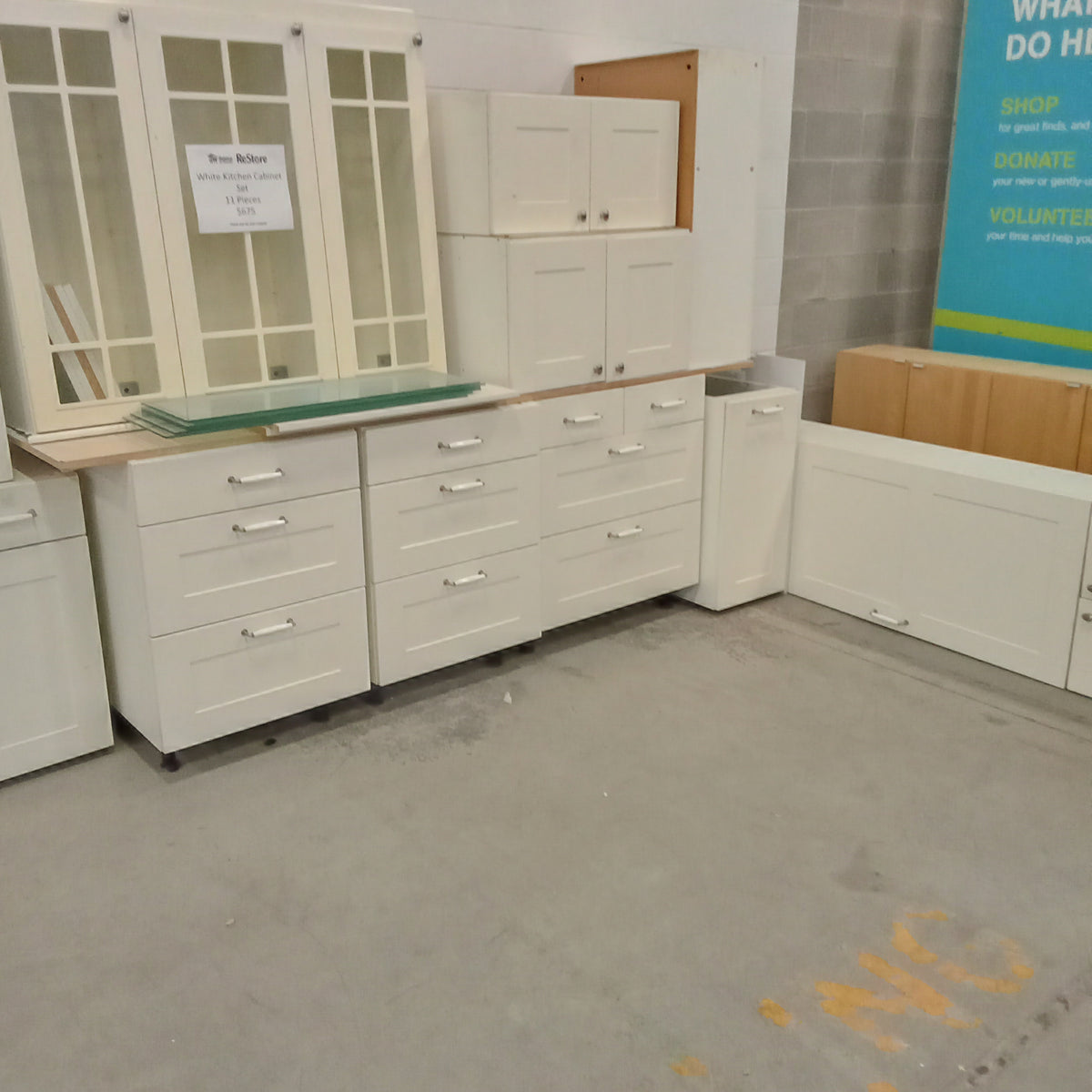 11 Piece White Kitchen Cabinet Set