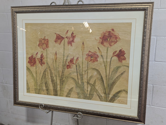 Row of Red Amaryllis by Cheri Blum Framed Artwork