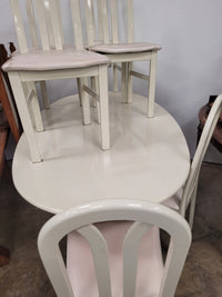 White Dining table W/6 chairs #FT6