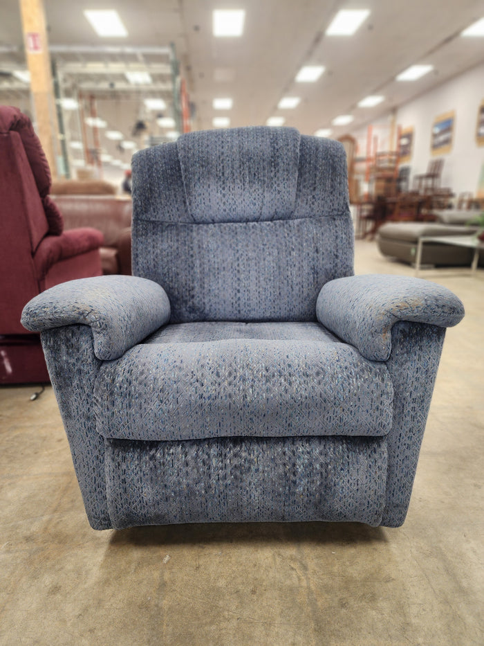 Dark Blue Upholstered Rocking Recliner