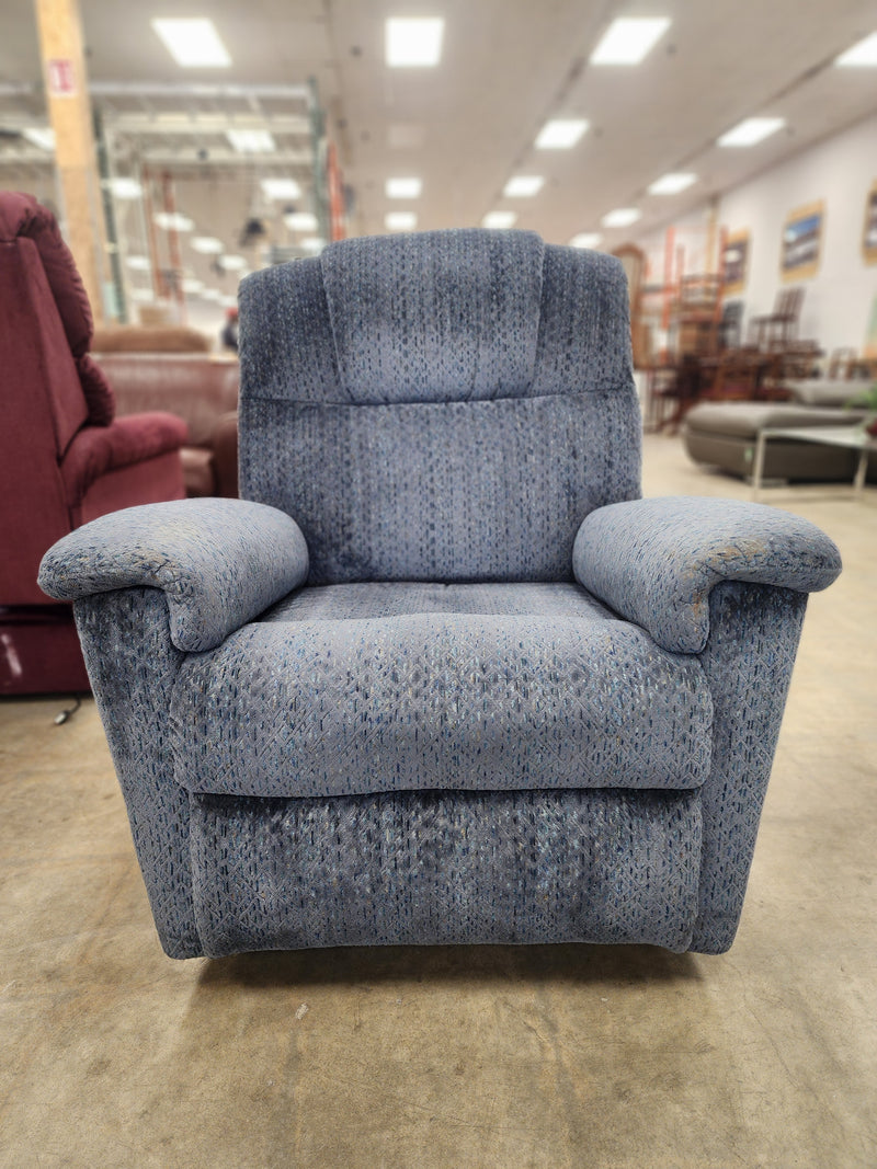 Dark Blue Upholstered Rocking Recliner