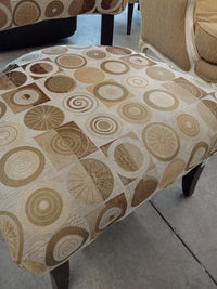 19"W Patterned Gold Accent Chair