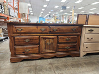 Brown Wood 6 Drawer Dresser with 1 Door
