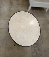 2-Tiered Round Side Table with Faux Marble Top