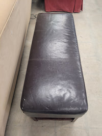 Dark Brown Faux Leather Storage Bench