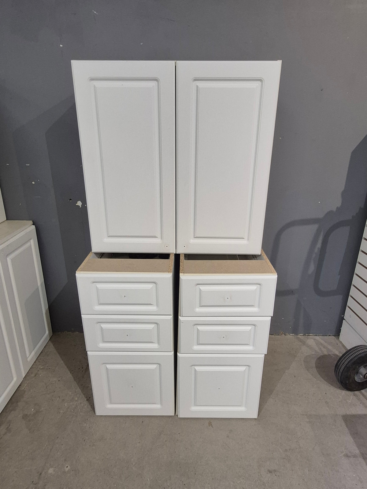 White Thermofoil Cabinet Set