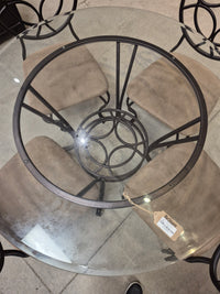 45" Round Glass Top Dining Set with 4 Chairs