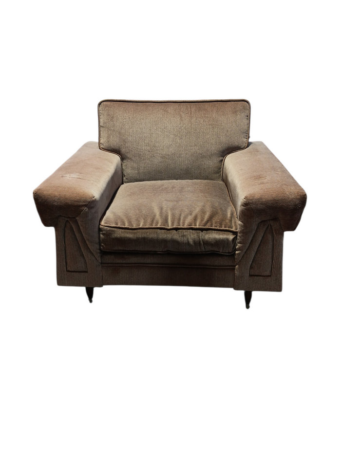 Club Chair Retro Style Patterned Arm