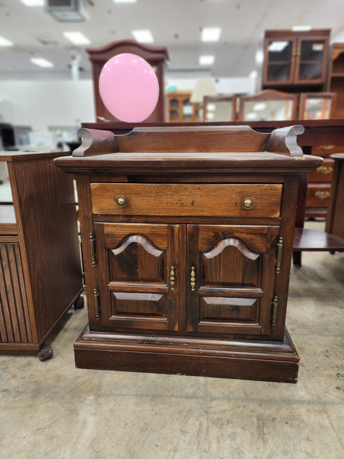Vintage Style Dark Wood Nightstand