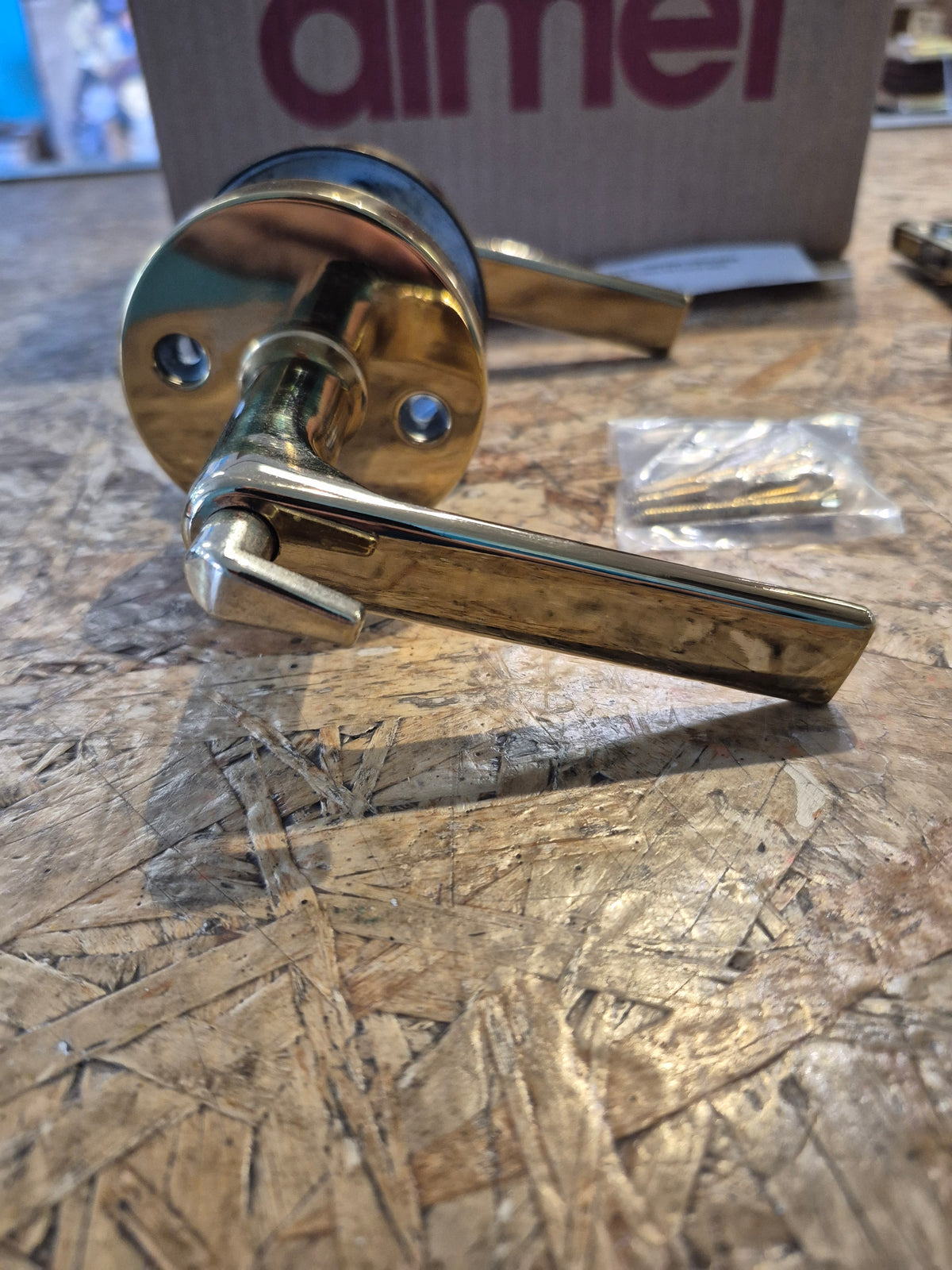 Almet Polished Brass Privacy Handle Set