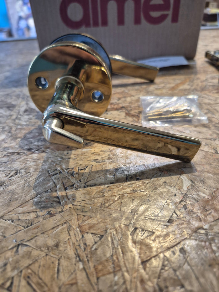 Almet Polished Brass Privacy Handle Set