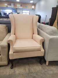 Salmon Pink Wingback Chair
