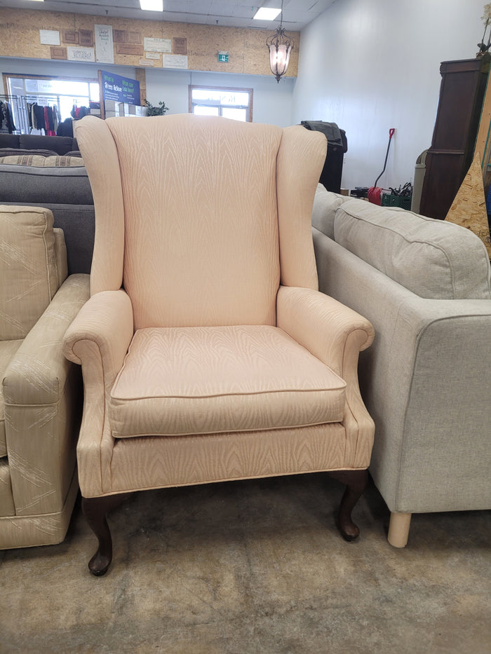 Salmon Pink Wingback Chair