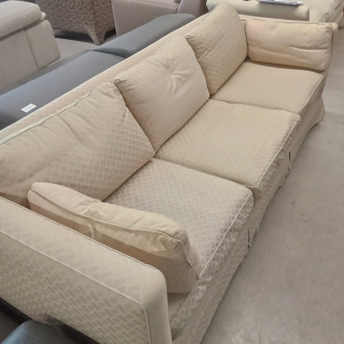 88"W 3-Seat Sofa in Cream Fabric