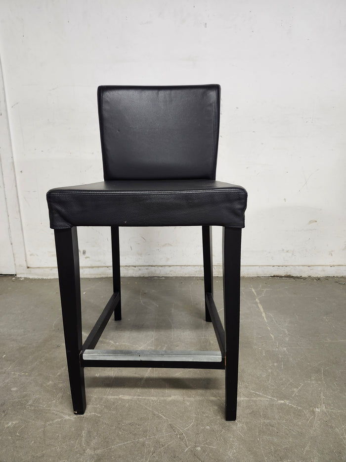 Faux-Leather Bar Stool