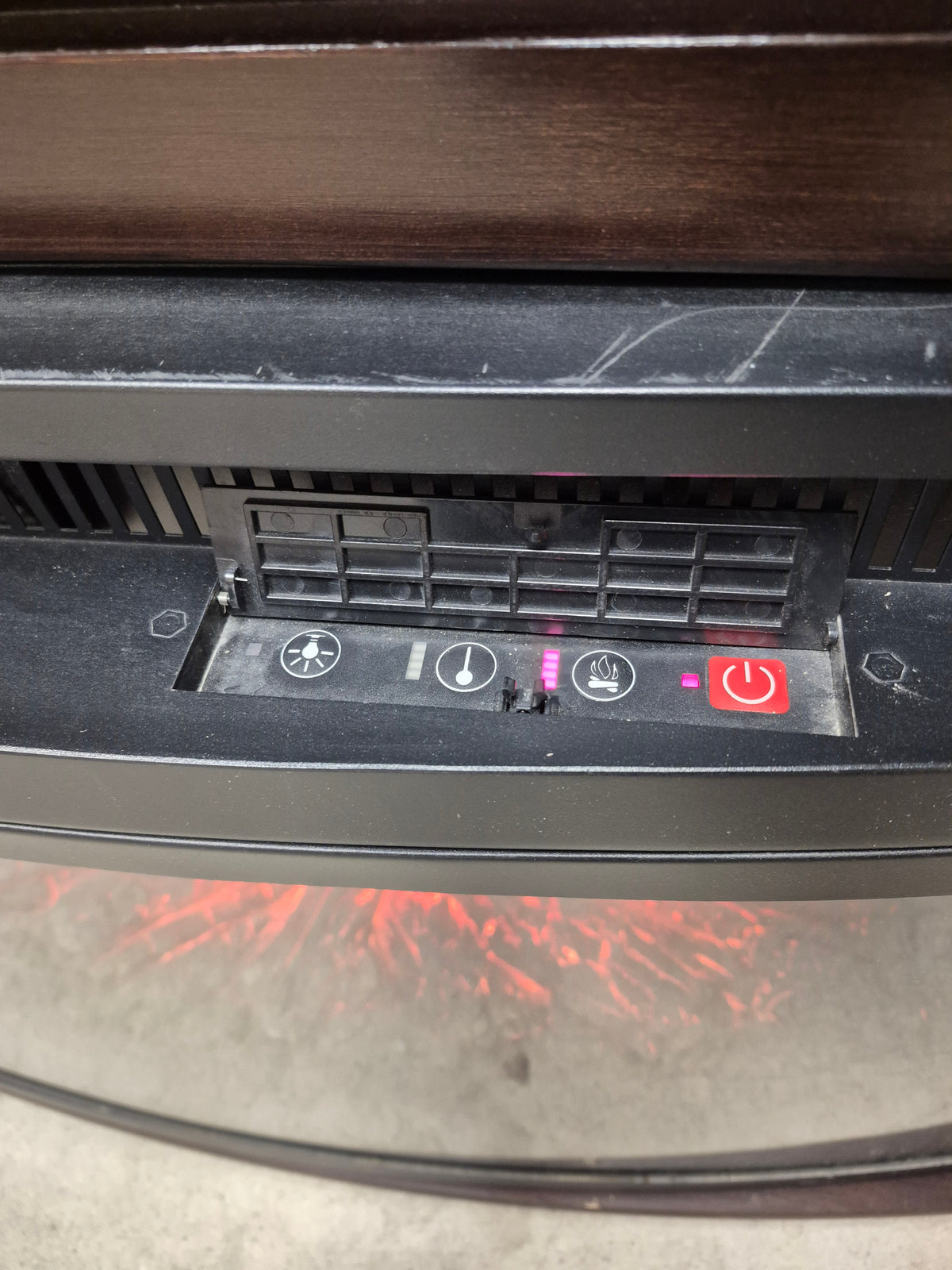 Bow Front Electric Fireplace Console (no remote)