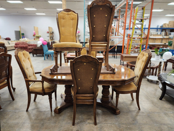 French Style 7 Piece Dining Set with 1 Leaf