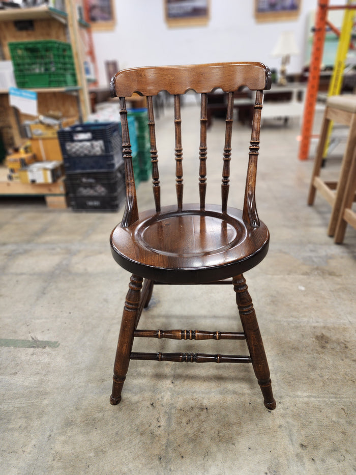 Dark Wood Chair with Spindle Back