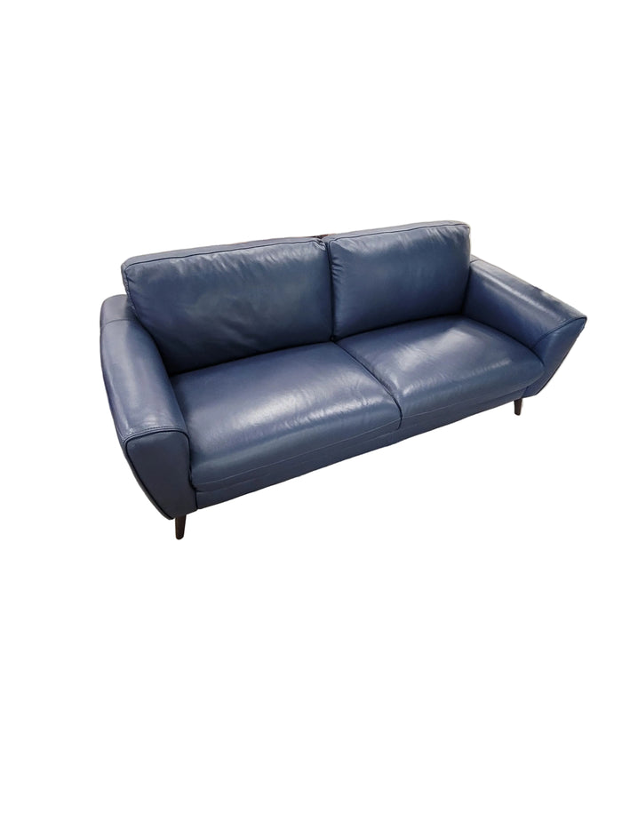Navy Blue Leather Sofa